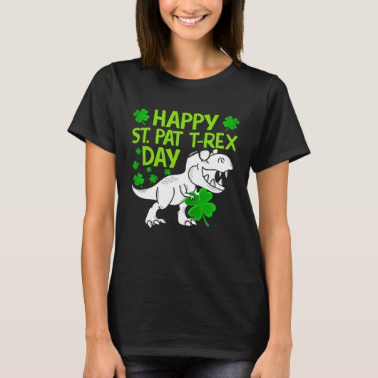 Happy St Pat Rex Day Dino Shamrock St Patricks Day T-Shirt (Vorderseite)