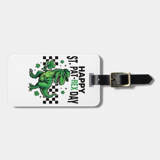 Happy St Pat-Rex Day Dinosaur Party Gepäckanhänger (Vorderseite horizontal)