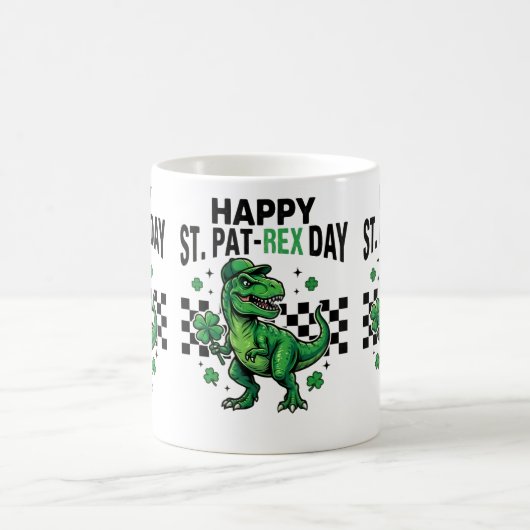 Happy St Pat-Rex Day Dinosaur Party Kaffeetasse (Mittel)