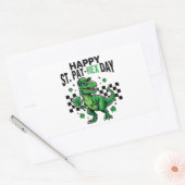 Happy St Pat-Rex Day Dinosaur Party Rechteckiger Aufkleber (Umschlag)