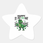 Happy St Pat-Rex Day Dinosaur Party Stern-Aufkleber (Vorderseite)