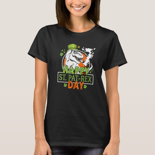 Happy St Pat Rex Day Dinosaur St Patrick Decoratio T-Shirt (Vorderseite)