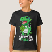 Happy St PaT-Rex Day Dinosaur St Patricks Day Boys T-Shirt (Vorderseite)