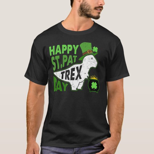 Happy St Pat Rex Day Dinosaur St Patrick's Day T-Shirt (Vorderseite)