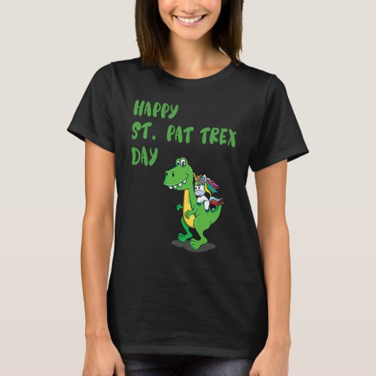 Happy St Pat Rex Day Dinosaur T-Shirt (Vorderseite)