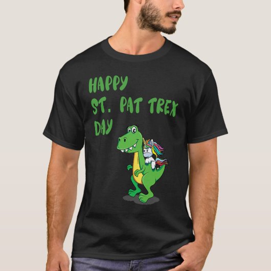 Happy St Pat Rex Day Dinosaur T-Shirt (Vorderseite)