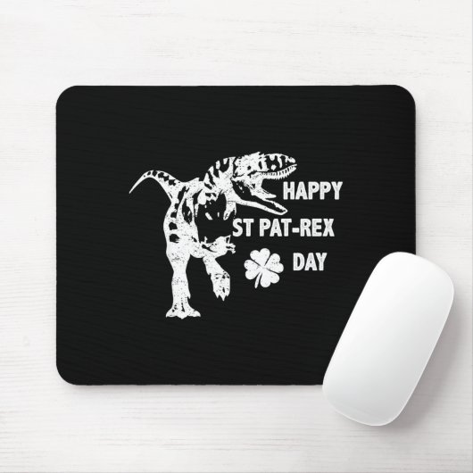 Happy St. Pat-rex Day Funny T-rex Dinosaur St Patr Mousepad (Mit Mouse)