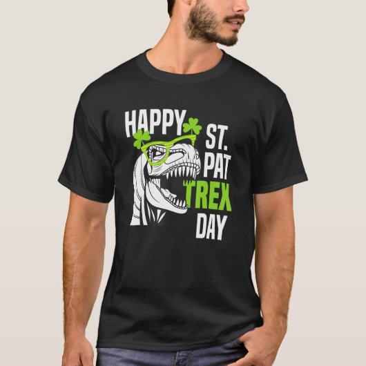Happy St Pat Rex Day Funny Toddler Kids Dino Saint T-Shirt (Vorderseite)