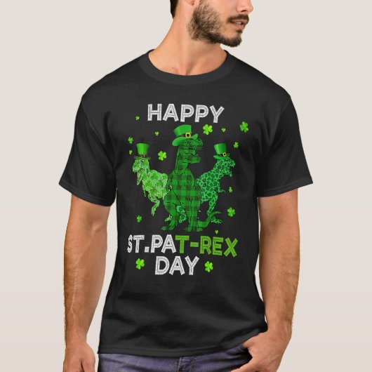 Happy St PAT-Rex Day Green Lucky Shamrock St Patri T-Shirt (Vorderseite)