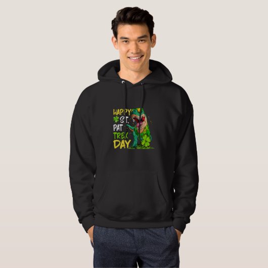 Happy St Pat Rex Day Kinderkind Kinder Dino San Pa Hoodie (Vorne ganz)