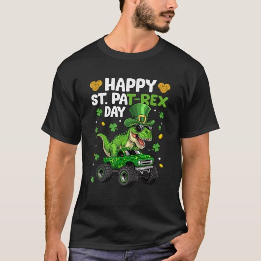 Happy St Pat Rex Day St Patricks Day Dinosaur Mons T-Shirt (Vorderseite)