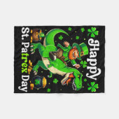 Happy St Pat-rex Day St Patricks Day Leprechaun Ri Fleecedecke (Vorderseite (Horizontal))