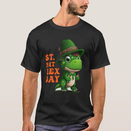 Happy St Pat Rex Day St Patricks Day Rex Leprechau T-Shirt (Vorderseite)