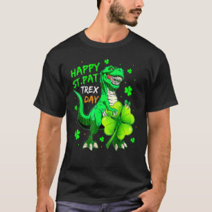 Happy St Pat Rex Dinosaur Lucky Kleeblatt Irish Pa T-Shirt