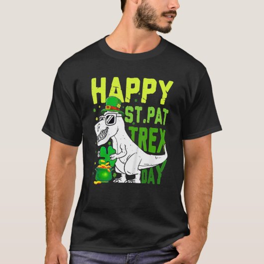 Happy St PaT Rex Dinosaur Saint Patrick's Day For T-Shirt (Vorderseite)