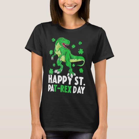 Happy St PaT Rex Dinosaur Saint Patrick's Day For T-Shirt (Vorderseite)