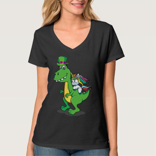 Happy St Pat Rex Dinosaur T-Shirt (Vorderseite)