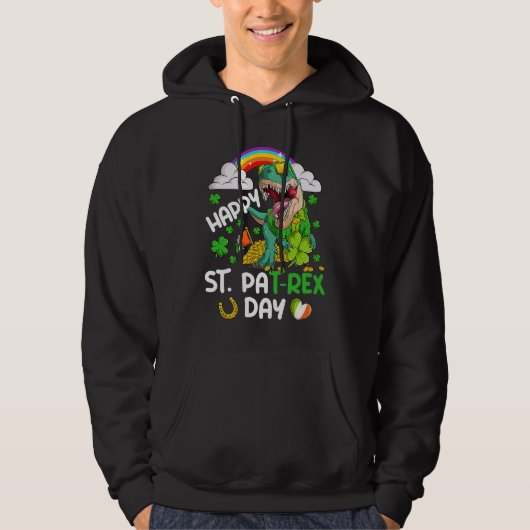 Happy St PaT Rex Dinosaur Trex Dino Saint Patrick' Hoodie (Vorderseite)