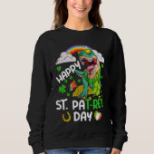 Happy St PaT Rex Dinosaur Trex Dino Saint Patrick' Sweatshirt (Vorderseite)
