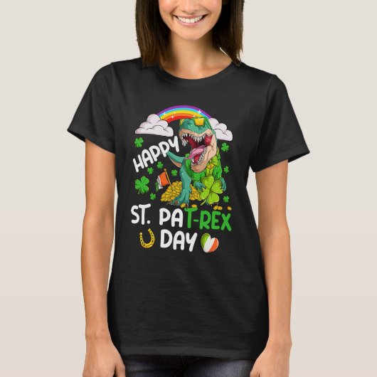 Happy St PaT Rex Dinosaur Trex Dino Saint Patrick' T-Shirt (Vorderseite)