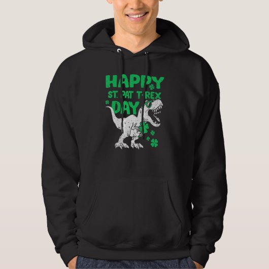Happy St Pat Rex Saint Patrick S Day Dinosaur Boys Hoodie (Vorderseite)