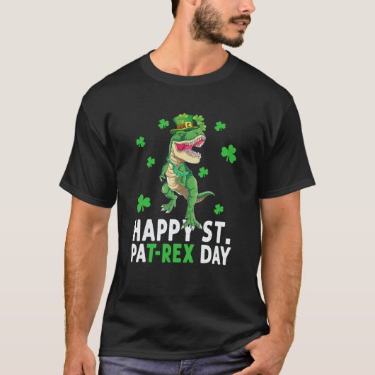 Happy St Pat Rex Saint Patrick's Day Dinosaur Boys T-Shirt (Vorderseite)
