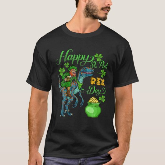 Happy St Pat Rex Saint Patrick's Day Dinosaur Gift T-Shirt (Vorderseite)