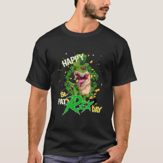 Happy St Pat Rex Saint Patrick's Day Funny Dinosau T-Shirt