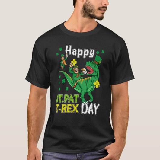Happy St Pat Rex Saint Patrick's Day Leprechaun Di T-Shirt (Vorderseite)