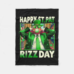 Happy St Pat Rizz Day Trump Funny St Patricks Fleecedecke