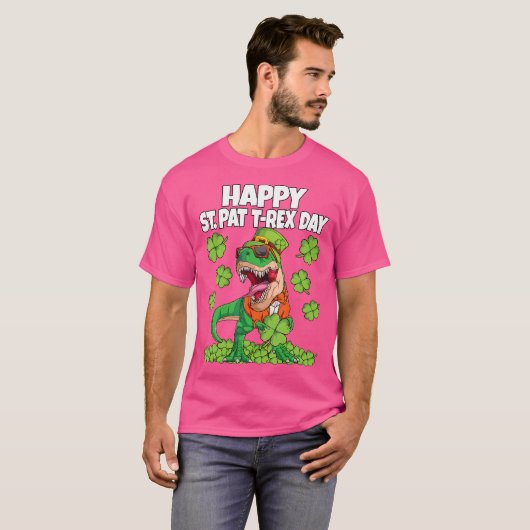 Happy St. Pat T-Rex Day Dino St Patricks Dinosaur T-Shirt (Vorne ganz)