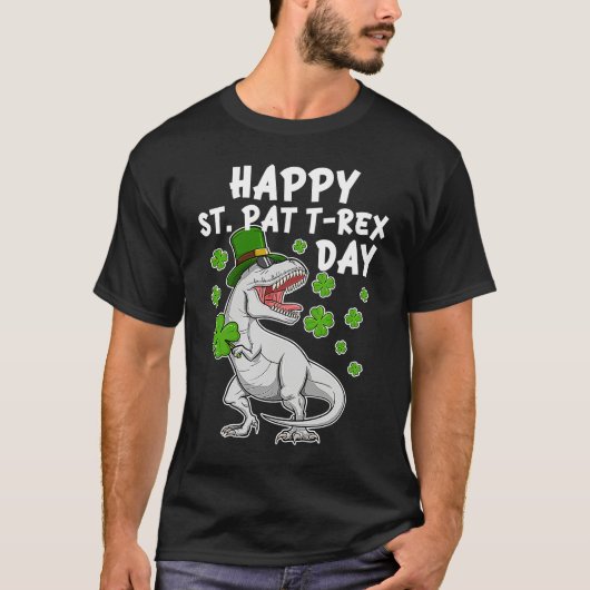 Happy St Pat T Rex Day  Kids St Patricks Day Dinos T-Shirt (Vorderseite)