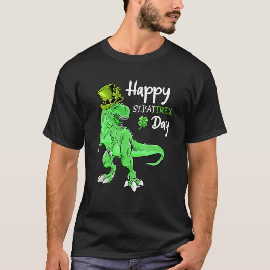 Happy St Pat T Rex Day St Patricks Day Dinosaurier T-Shirt (Vorderseite)