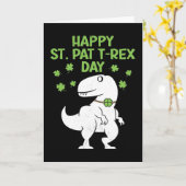 Happy St. Pat T-Rex Patrick's Day Funny Dinosaur Karte (Gelbe Blume)