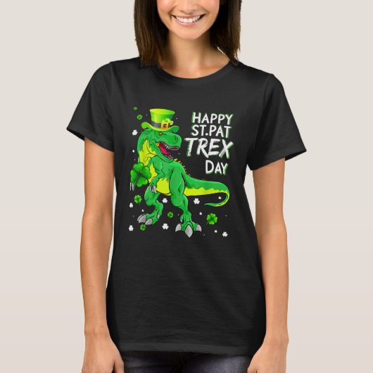 Happy St Pat T Rex Saint Patrick's Day Boys Kids I T-Shirt (Vorderseite)