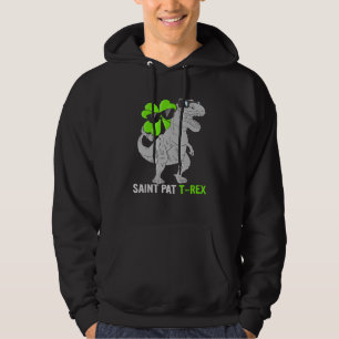 Happy St Pat T Rex Saint Patrick's Day Dinosaur Bo Hoodie