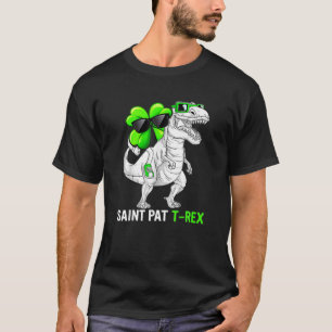 Happy St Pat T Rex Saint Patrick's Day Dinosaur Bo T-Shirt