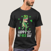 Happy St Pat T Rex Saint Patrick's Day Dinosaur Bo T-Shirt (Vorderseite)