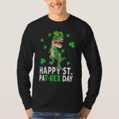 Happy St Pat T Rex Saint Patrick's Day Dinosaur Bo T-Shirt (Vorderseite)