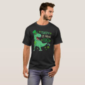 Happy St Pat T Rex Saint Patrick's Day Dinosaur Bo T-Shirt (Vorne ganz)