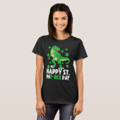 Happy St Pat T Rex Saint Patrick's Day Dinosaur Bo T-Shirt (Vorne ganz)