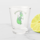 Happy St Pat T-Rex Saint Patrick's Day Dinosaur Schnapsglas (Rückseite)