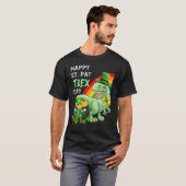 Happy St Pat T Rex Saint Patrick's Day Dinosaur T-Shirt (Vorne ganz)