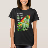 Happy St Pat T Rex Saint Patrick's Day Dinosaur T-Shirt (Vorderseite)