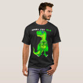 Happy St Pat T Rex Saint Patrick's Day Funny Dinos T-Shirt (Vorne ganz)