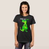 Happy St Pat T Rex Saint Patrick's Day Funny Dinos T-Shirt (Vorne ganz)