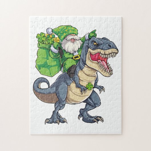 Happy St Pat T Rex Saint Patrick's Day Leprechaun Puzzle (Vertikal)