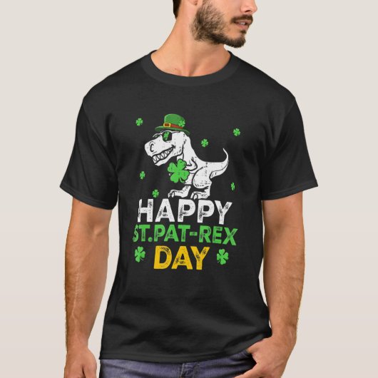 Happy St Pat Trex Day Dino Patricks Day Lucky Todd T-Shirt (Vorderseite)