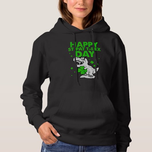 Happy St Pat Trex Day Dino St Patricks Day Boy Gir Hoodie (Vorderseite)