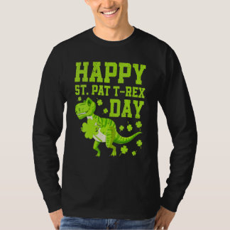 Happy St Pat Trex Day Dino St Patricks Day Dinosau T-Shirt
